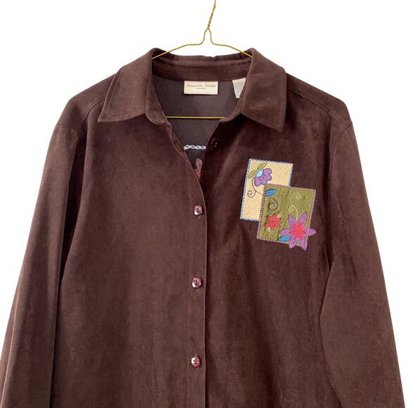 Amanda Smith Dresses button up velour long sleeve size 10 - Picture 3 of 8